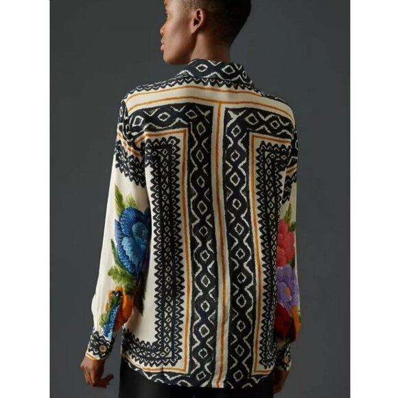 Rachel Zoe Floral boho button down blouse - Picture 2 of 12